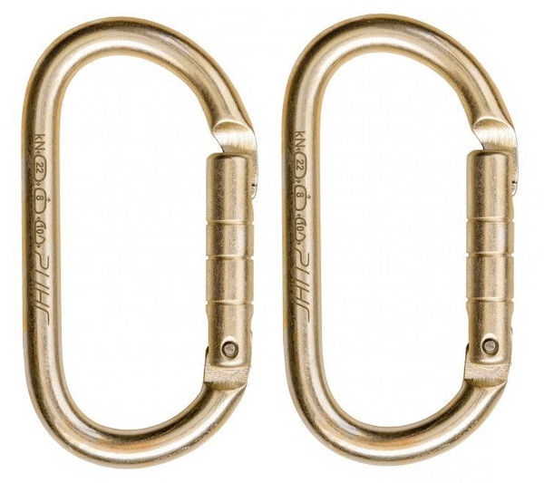 2шт Карабин РИНГ стальной овальный с прямой защелкой "keylock", 22 кН ...