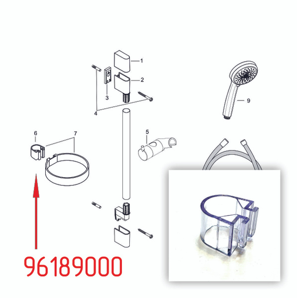 Клипса 22 мм Hansgrohe 96189000 для крепления мыльницы купить на OZON ...