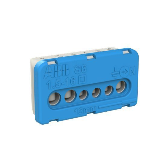 Колодка клеммная N 3x16 мм2 + 3x6 мм2, Клемма ABB NK/S06 1 шт. - купить ...