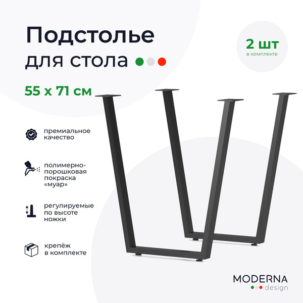 Подстолье для стола из металла в стиле LOFT(ЛОФТ) 71х55 см., 2 шт. в ...