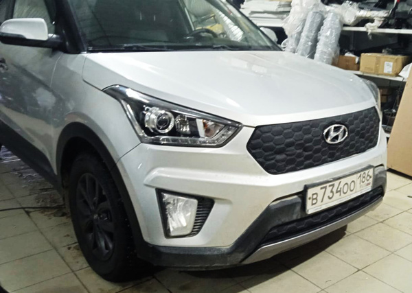 Утеплитель радиатора для Hyundai Creta 2016 - 2020 (Хендай Грета Хундай ...