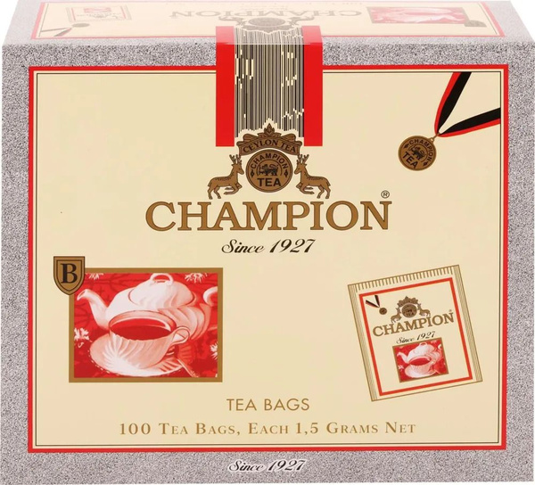 Чай черный пакетированный Чемпион Пеко / CHAMPION PEKOE 100шт*2гр 3уп ...