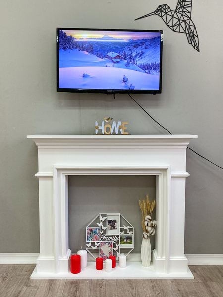 Kamin_decor_msk Портал каминный Лео 110, белый - купить с доставкой по ...
