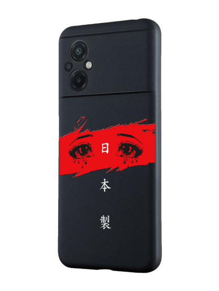Силиконовый чехол Mcover для Poco M5 (Поко М5), Красно-белые глаза ...