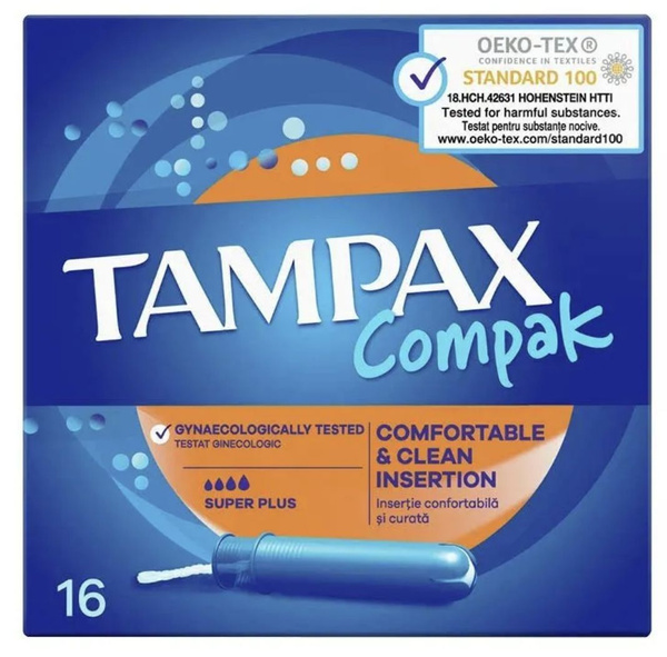 Тампоны Tampax Compak Super Plus с аппликатором 16 шт - купить с ...