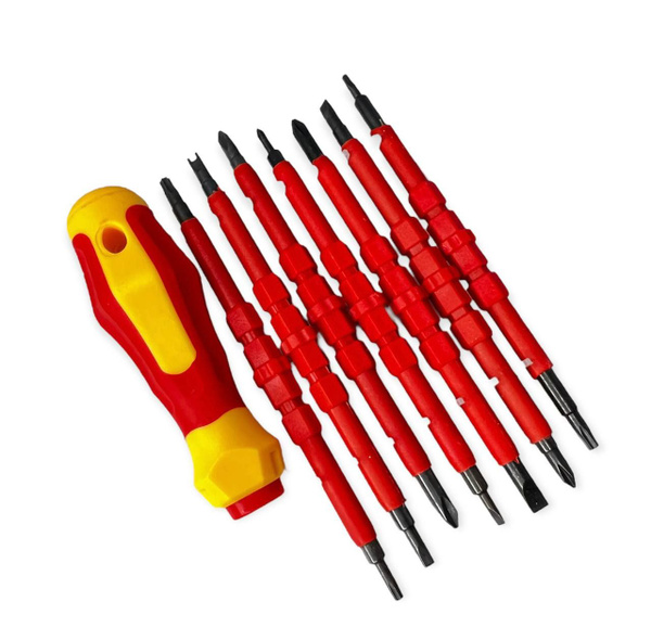 Отвертка диэлектрическая с набором насадок в пластиковом кейсе 14 в 1 ...