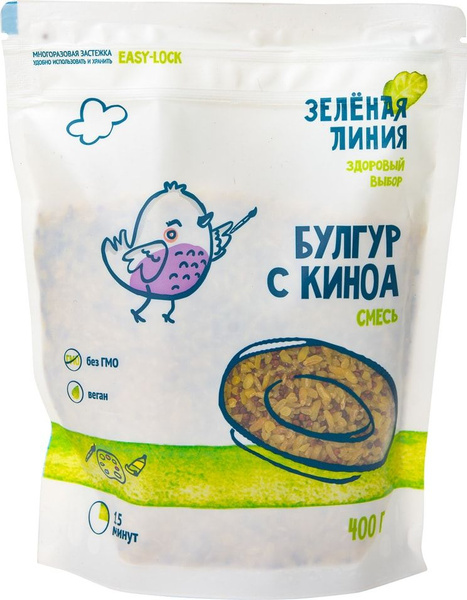 Смесь Зеленая линия Булгур с киноа 400г - купить с доставкой по ...
