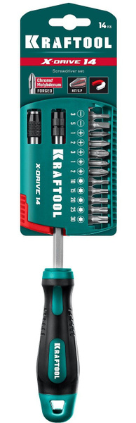 KRAFTOOL X-Drive-14, 14 предм., отвертка-битодержатель купить на OZON ...