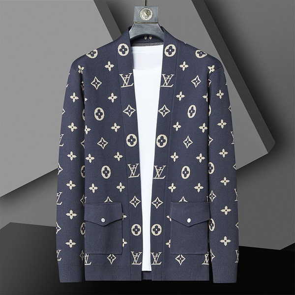Пальто Louis Vuitton, Зима, размер 54, 56, цвет синий, белый ...