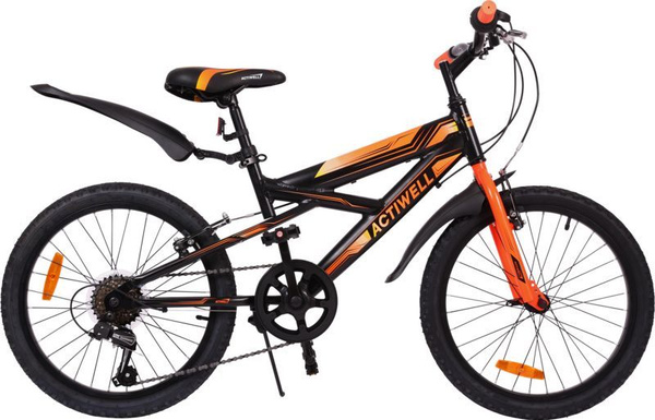 Велосипед горный детский ACTIWELL Junior 20" 6 скоростей, черно ...