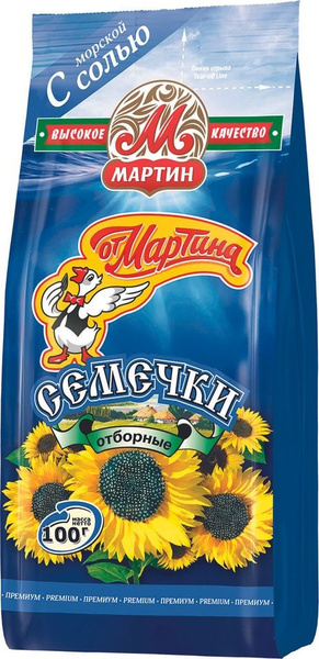 Семечки От Мартина Отборные обжаренные с морской солью 100г х2шт ...