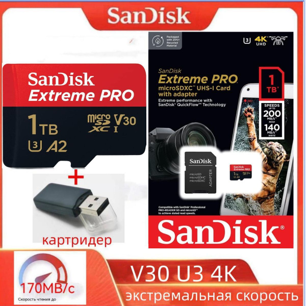 Карта памяти sandisk pro 黑红卡-1tb 1 ТБ - купить по выгодным ценам в ...