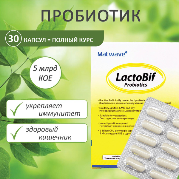 LactoBif Пробиотик лактобиф 5 Миллиардов КОЕ Matwave (5 Billion CFU ...