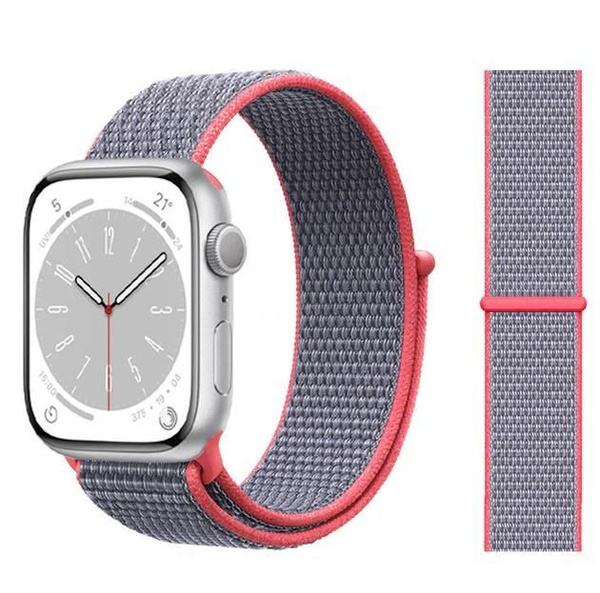 Нейлоновый тканевый ремешок для Apple Watch - 42мм/44мм/45 мм, фуксия с ...