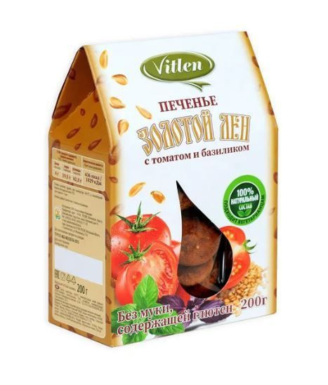 Vitlen Печенье Золотой Лён с томатом и базиликом, 200 гр - купить с ...