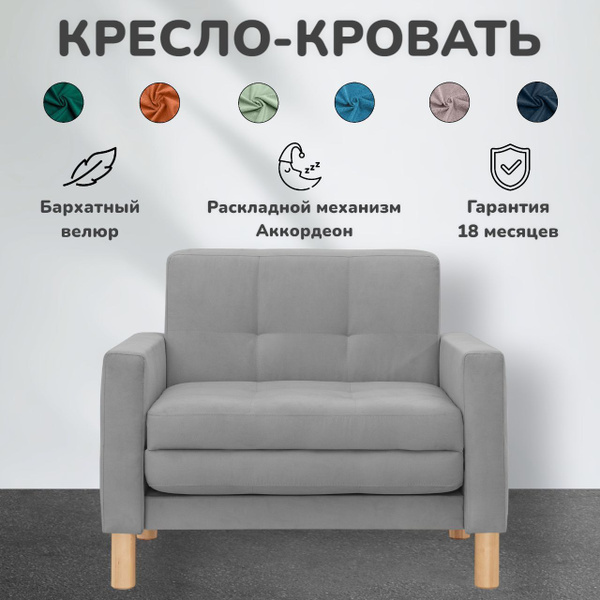 Характеристики Кресло-кровать КУБУС, механизм Выкатной, 95х80х81 см ...
