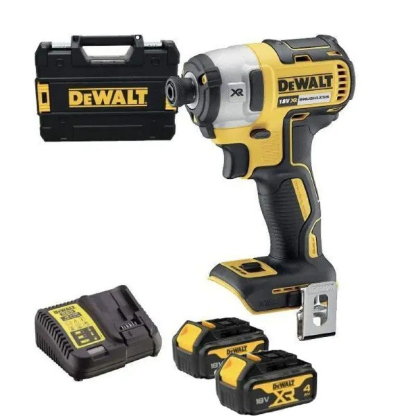 Шуруповерт DeWalt DCF887N-XJ, От аккумулятора, 18 В, 205 Нм,желтый,2-bf ...