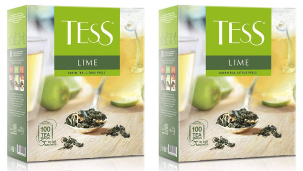 Tess Чай зеленый Lime, 100 пакетиков по 1,5 г, 2 уп - купить с ...