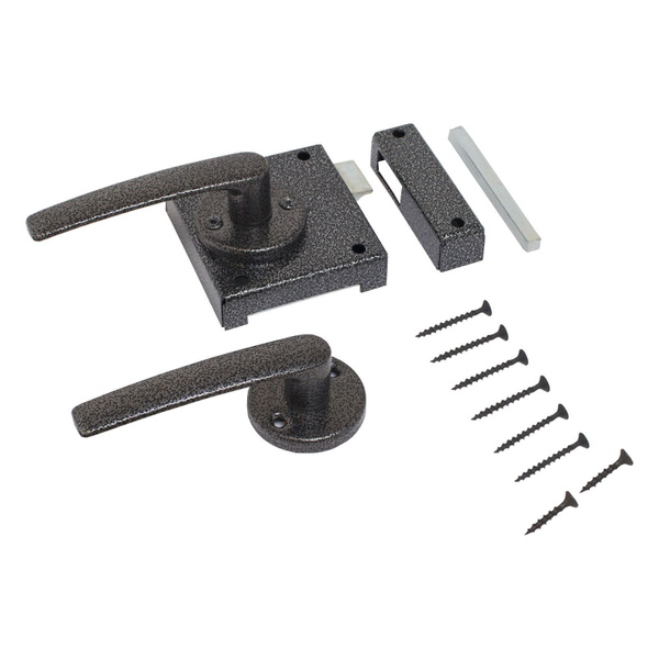 Защелка накладная дверная с легкой установкой Птимаш ЗЩН1.45 серебро ...