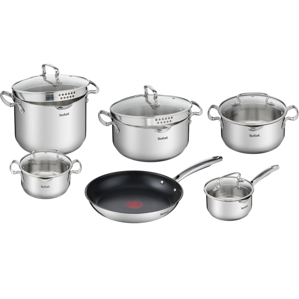 Набор посуды Tefal Duetto+ G732SB55, серебристый, 11 предметов ...