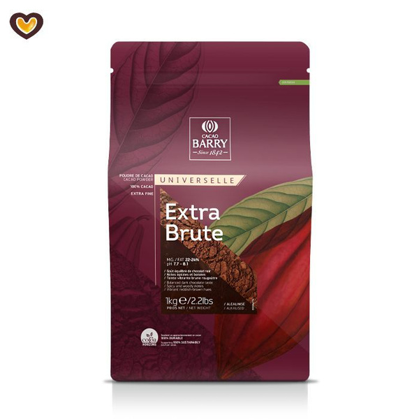 Какао-порошок Cacao Barry Extra Brute (Экстра Брют) 22/24, пак 1 кг ...
