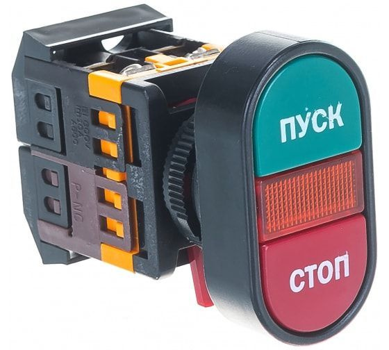 Кнопка АPBB-22N "Пуск-Стоп" неон 240В (1з+1р) ИЭК, BBD11-APBB-K51 ...
