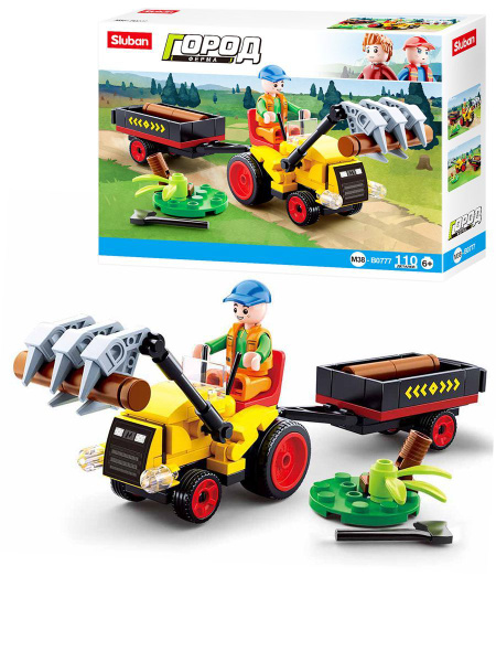 Конструктор 110дет SLUBAN Город. Погрузка бревен - купить с доставкой ...