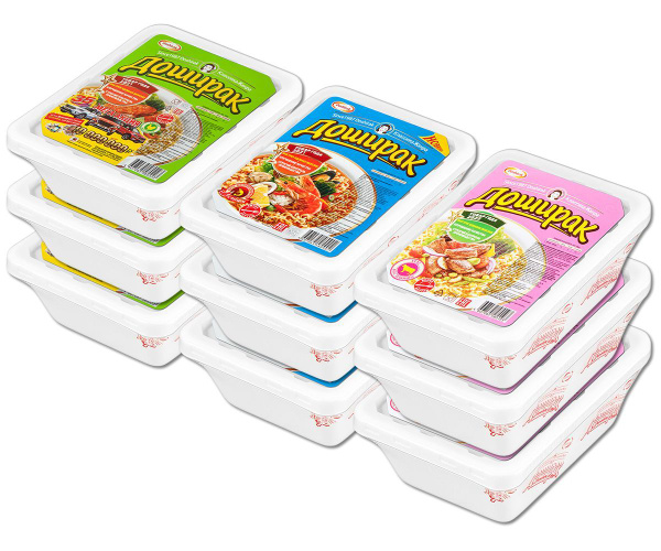 Лапша быстрого приготовления Доширак набо 3 вида: Курица, Морепродукты ...