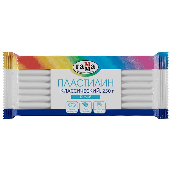 Пластилин Гамма "Классический" белый, 250 г - купить с доставкой по ...