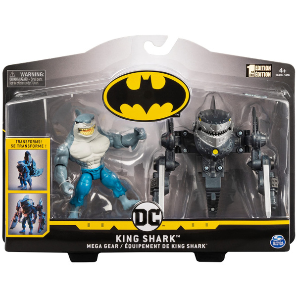 Batman 6056717 4-inch Mega Gear Deluxe Action Figure with Transforming Armor, Multicoloured (Grey/Black/Blue), 7.5 x 29.2 x 21 cm