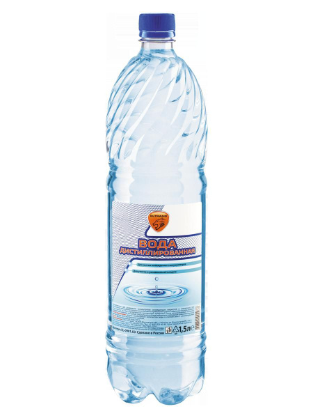 Вода дистиллированная , 1.5л ПЭТ бутылка -  с доставкой по .