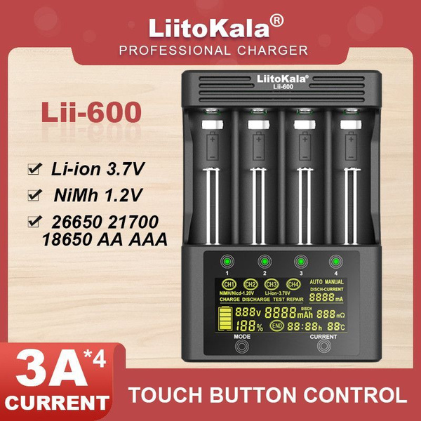 Liitokala Lii - 600 Зарядное устройство для аккумуляторов Li - ion 3.7V ...