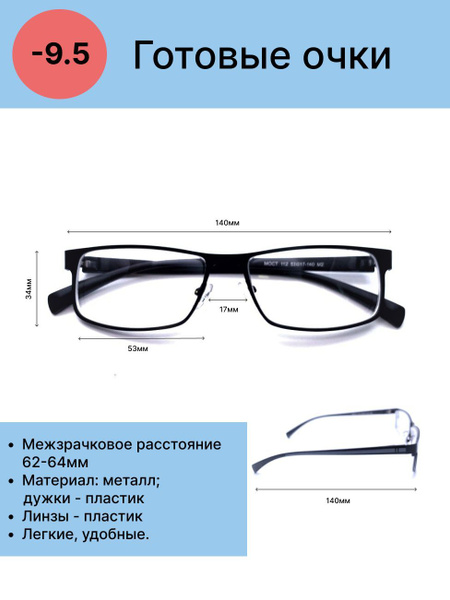 Очки -9,5 для зрения. Высокие диоптрии - купить с доставкой по выгодным ...