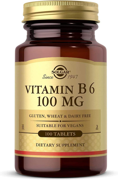 Solgar Vitamin B6 100 мг, Витамин Б-6 Пиридоксин гидрохлорид 100 ...