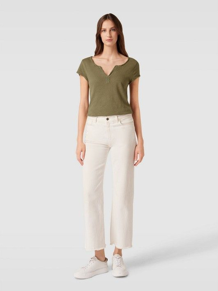 Футболка Mos Mosh, размер 48, цвет оливковый, Основной материал 1: лен ...