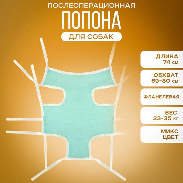 Попона для собаки послеоперационная 4, на завязках,1 шт - купить с ...