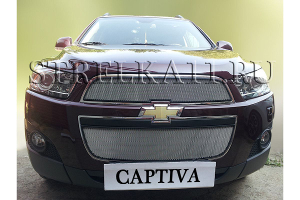 Защитная сетка радиатора хром Chevrolet Captiva (2011-2013) рестайлинг ...