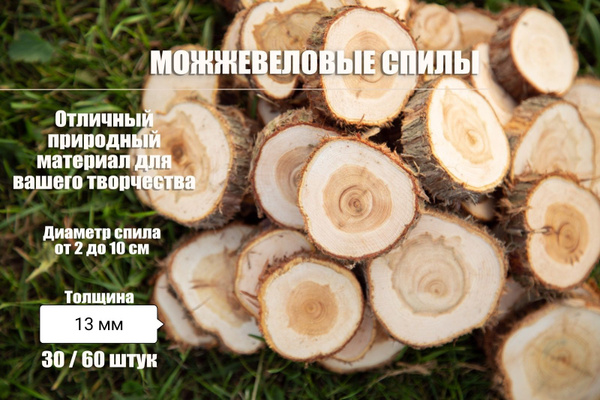 Спилы можжевельника 60 шт купить c доставкой на OZON по низкой цене ...