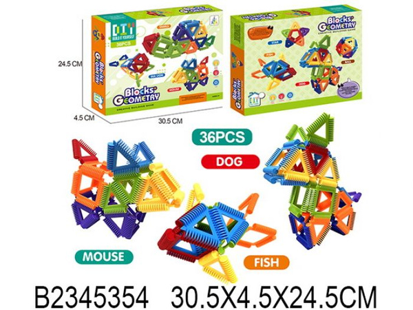 Конструктор "Геометрические блоки", 36 элементов - купить с доставкой ...