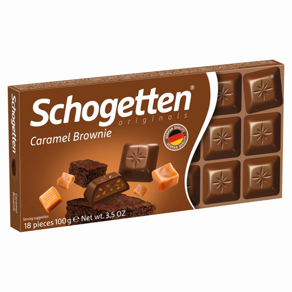 Шоколад молочный Schogetten Caramel Brownie, 100г - купить с доставкой ...