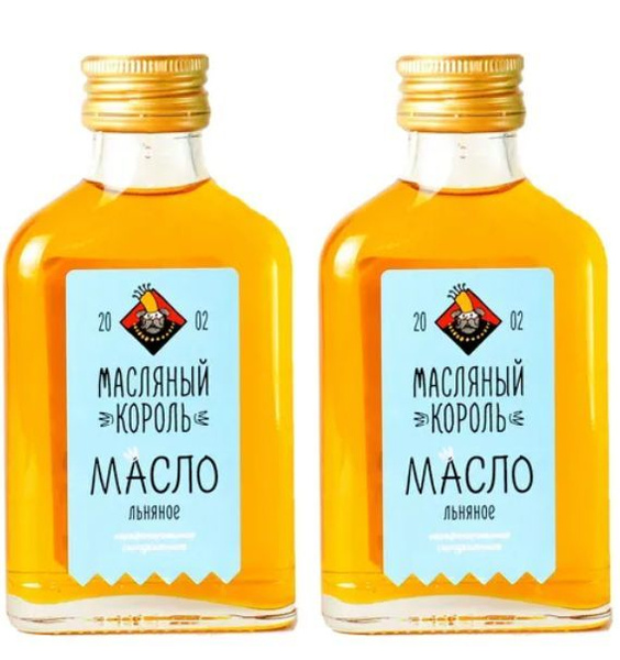 Масло льняное Масляный король нерафинированное, 2 уп по 100 мл - купить ...