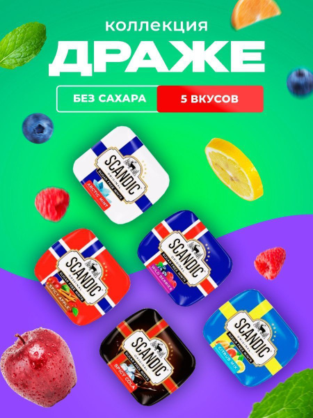 Освежающие драже SCANDIC без сахара со вкусом MIX - купить с доставкой ...