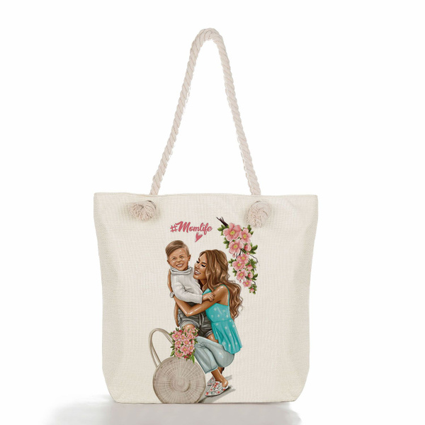 Сумка для мам большого размера с милым мультяшным принтом super mama ...