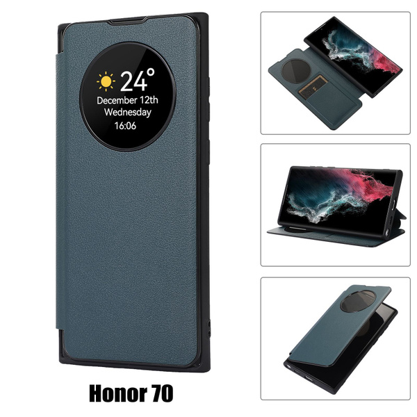 Кожаная чехол для телефона Honor 70 5G (Хонор 70 5Ж),Стенд, который ...
