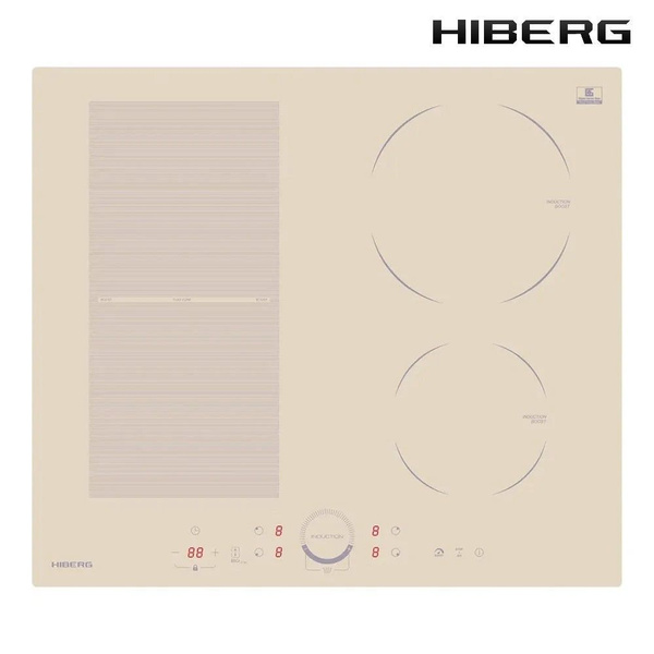 Индукционная варочная панель 59 см Hiberg i-MS 6049 Y бежевая купить по ...