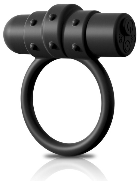 Черное перезаряжаемое эрекционное кольцо Vibrating Silicone C-Ring ...