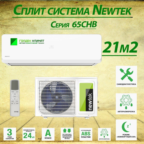 Сплит-система Newtek NT-65CHB07 (для помещения площадью 21 кв.м ...
