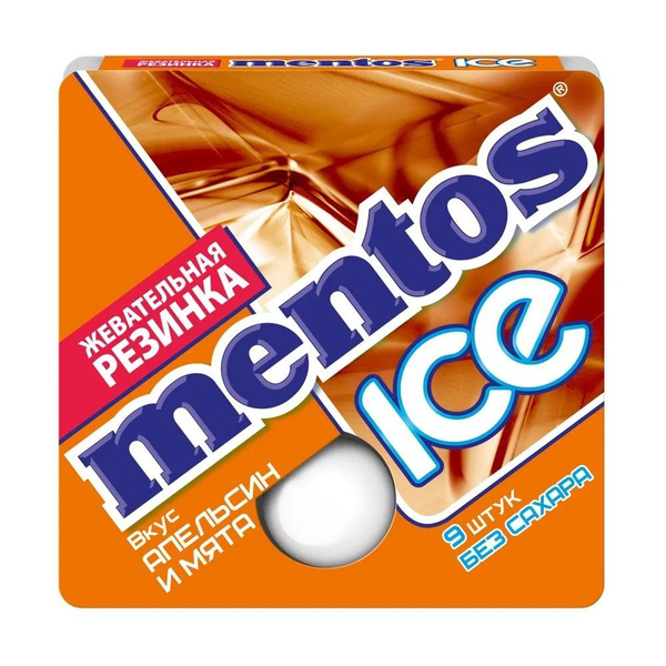 Жевательная резинка Mentos Ice Апельсин мята (Ментос айс), 12 шт по 12г ...