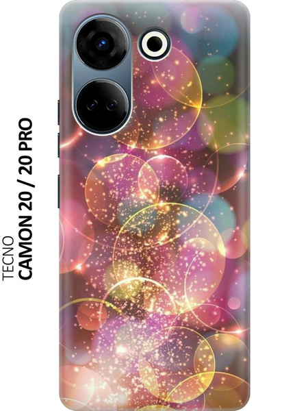 Силиконовый чехол Яркие блики на Tecno Camon 20 / 20 Pro / Техно Камон ...
