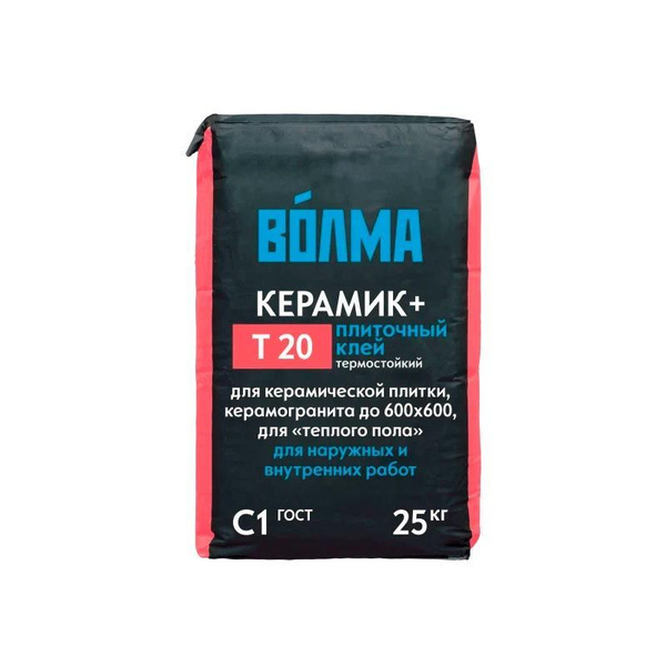 Клей для плитки Волма Плиточный клей Керамик плюс 25 кг купить по ...